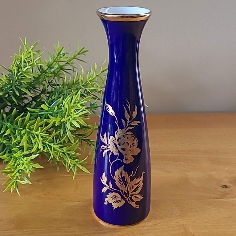 KPM Royal Porcelain Bavaria Vintage Handmade Real Cobalt Blue Vase